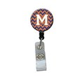 Carolines Treasures Letter M Chevron Blue and Orange No.3 Retractable Badge Reel CJ1060-MBR